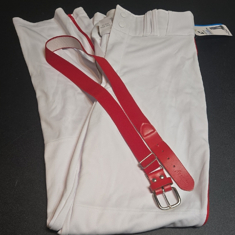 White Pants with Red Belt